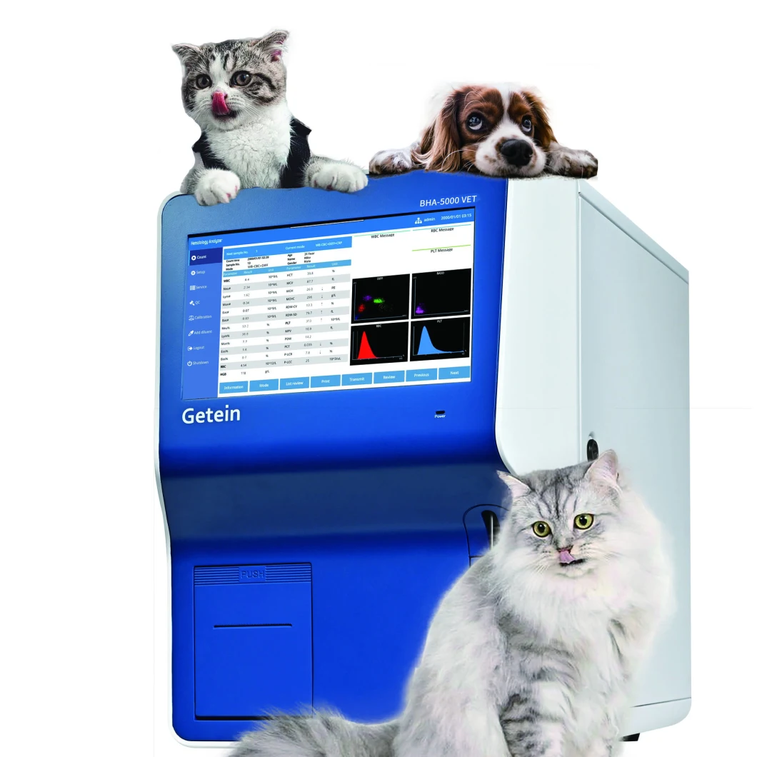 Getein BHA-5000 Vet Fully Auto 5-Part-Diff Hematology Analyzer Machine with Compact Design