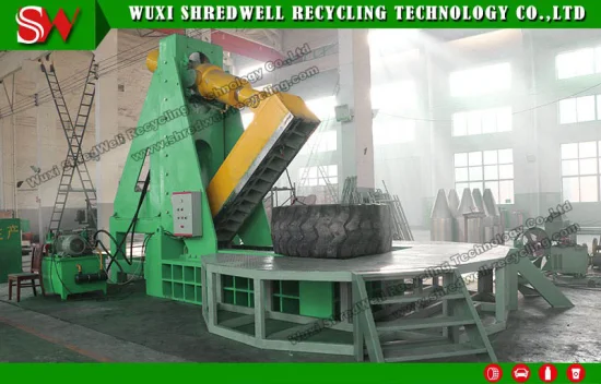 Abfallstreifen-Reifen-Seitenwandschneider, gebrauchte Reifenkreis-Recyclingmaschine, doppelseitige Autoreifen-Schneidemaschine